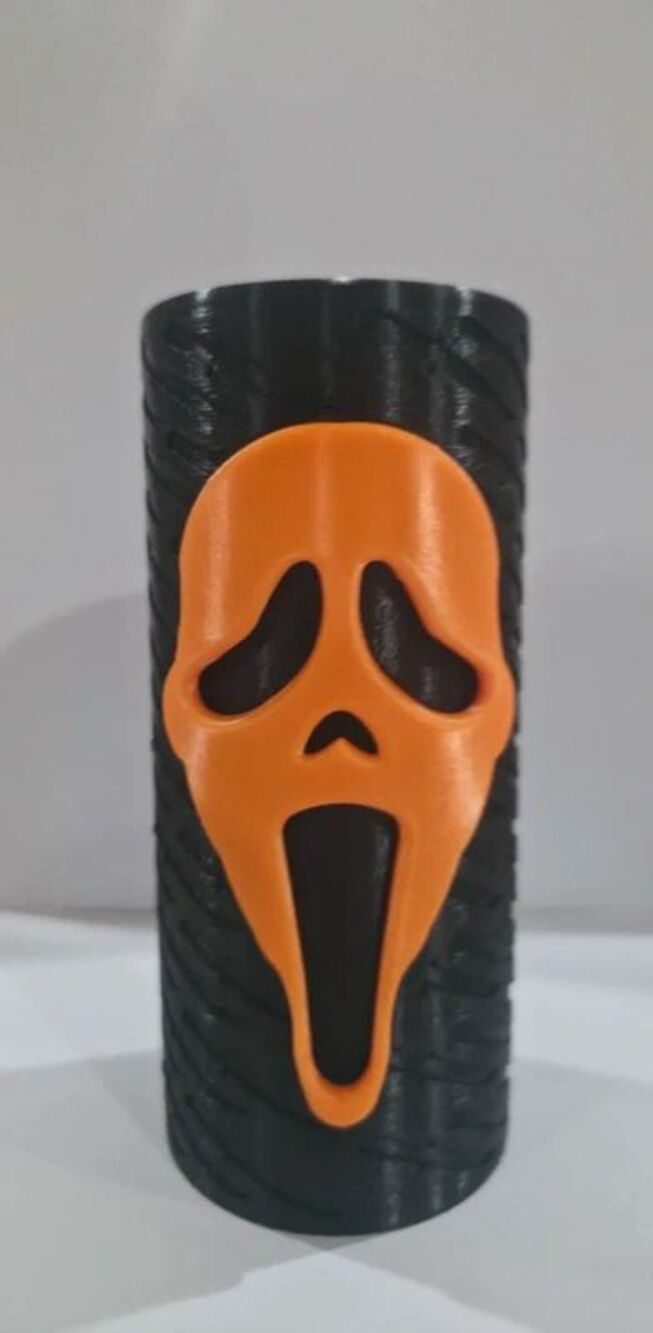 Slim 12 oz can koozie ghost face scream